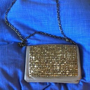 Gorgeous Nude and Gold Crossbody with Chain